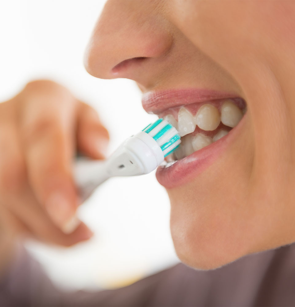 dental patient brushing teeth